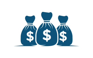 Money bag Business icon logo illustration design template v.5