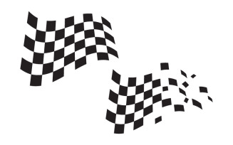 Race flag checkered Logo design illustration vector v.1