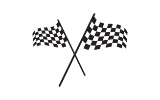 Race flag checkered Logo design illustration vector v.3