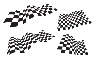 Race flag checkered Logo design illustration vector v.6