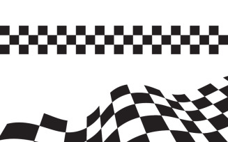Race flag checkered Logo design illustration vector v.8