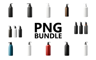 Blank spray bottle png bundle