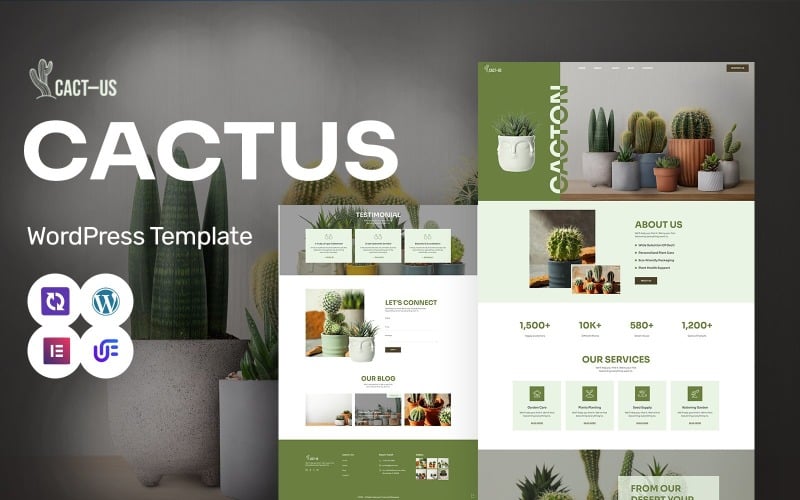 Cact-Us - Cactus Nursery And Landscaping WordPress Elementor Theme WordPress Theme