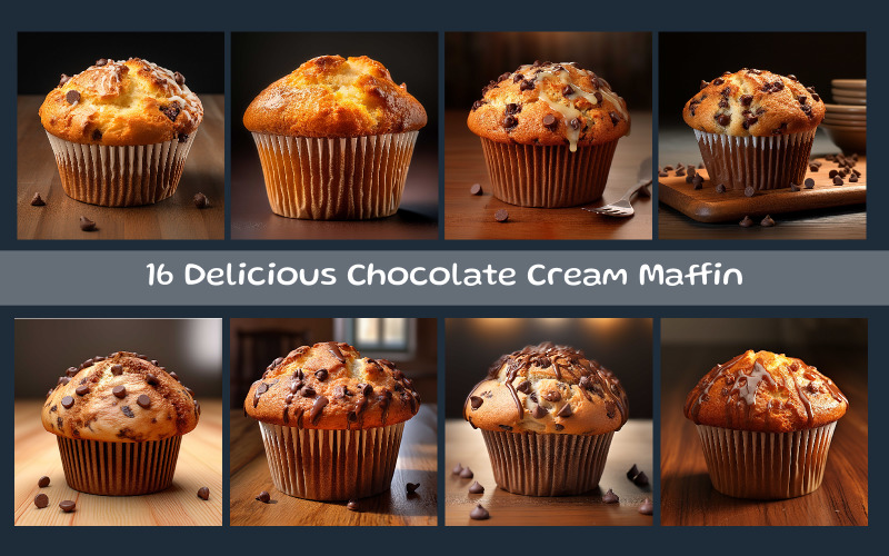 Delicious Chocolate Cream Maffin Illustration