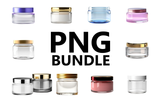 10 Cosmetics jar png bundle