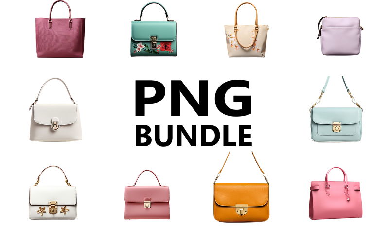 Ladies bag design png bundle Background