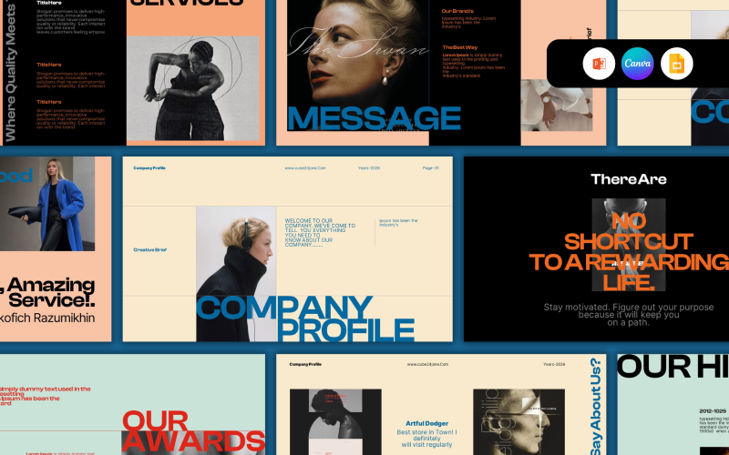 Creative Company Profile Presentation Template. PowerPoint Template