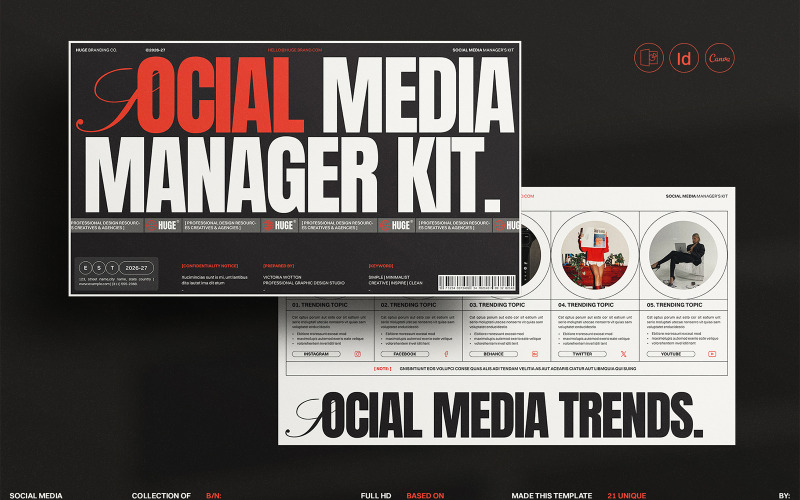 HUGE | Social Media Manager's Kit Template PowerPoint Template