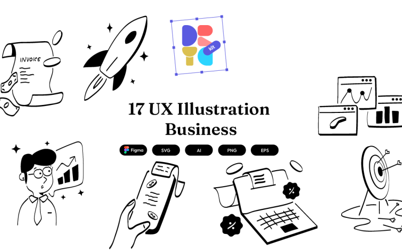 17 Set UX Illustration - Business