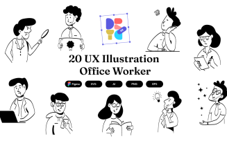 20 Set UX Illustration | Office Worker