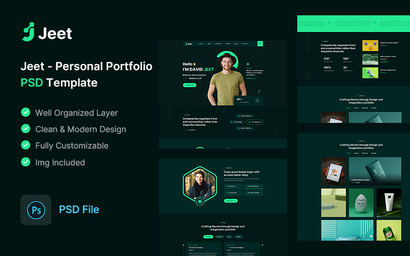 Jeet - Personal Portfolio Free PSD Template