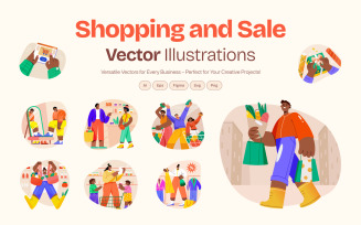 Shopping and Sale Vector Set
