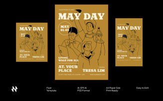 Brown May Day Flyer Template