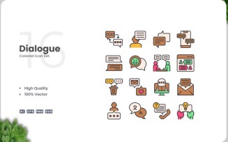 16 Dialogue Icon Color Set