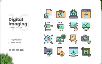 16 Digital Imaging Icon Color Set