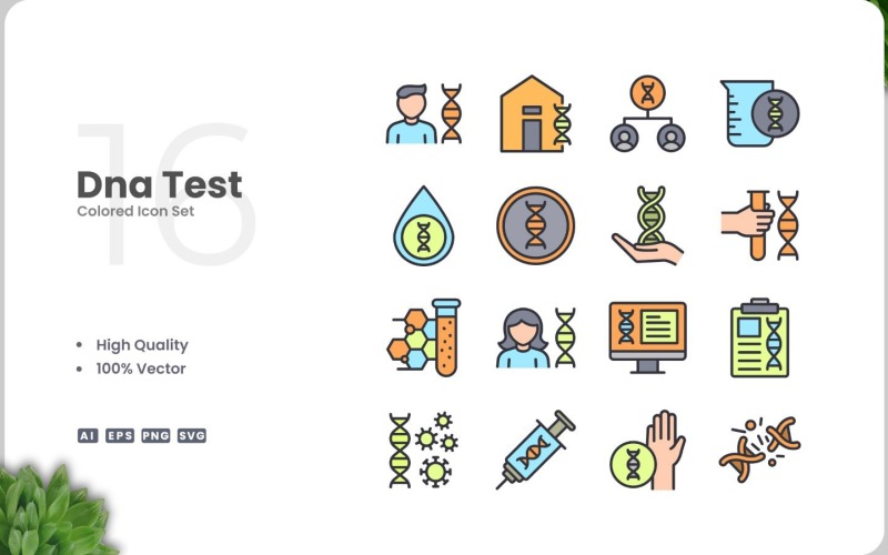 16 Dna Test 2 Icon Color Set Icon Set