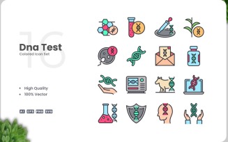 16 Dna Test Icon Color Set