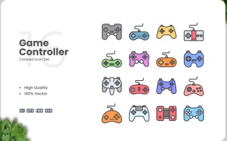 16 Game Controller Icon Color Set