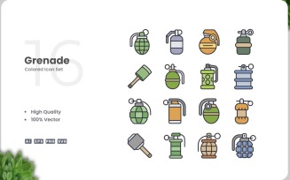 16 Grenade Icon Color Set
