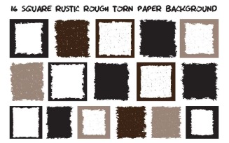 16 Square Rustic Rough Torn Paper Background