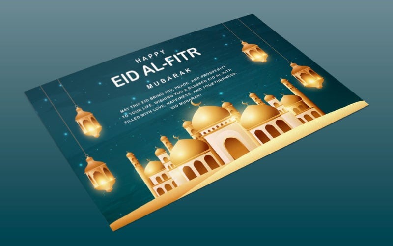 Luxury Eid Mubarak Greeting Card Template – High-Resolution & Editable Corporate Identity