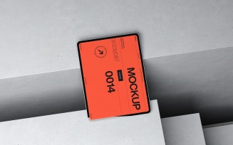 Minimalist Device Tablet Mockup on Steps
