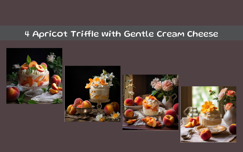 Apricot Triffle with Gentle Cream Cheese Background