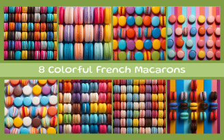 Colorful French Macarons AI image