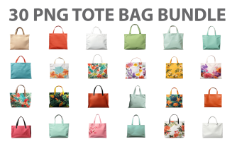 30 Tote bag png bundle design