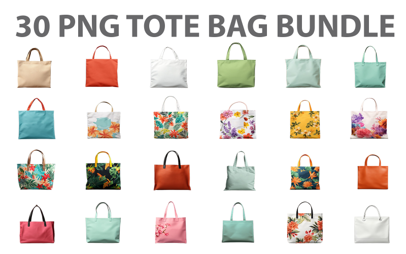 30 Tote bag png bundle design Background