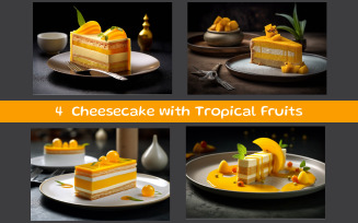 Cheesecake with tropical fruits
