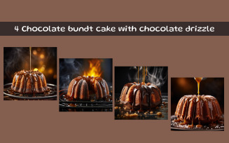 Chocolate bundt cake with chocolate drizzle