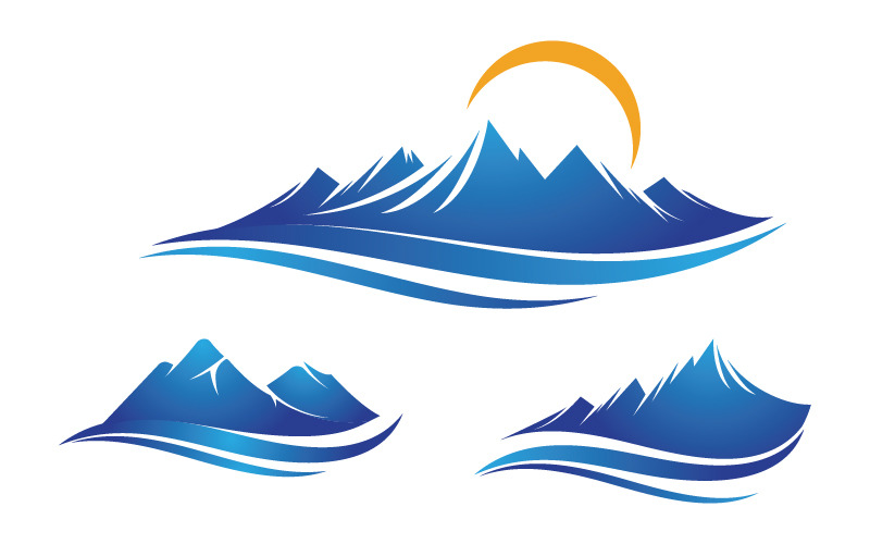 Hill Mountain icon Logo Template illustration design v.4