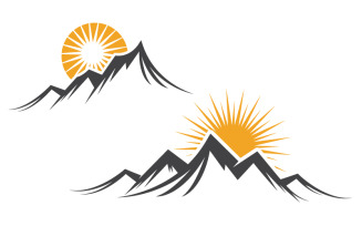 Hill Mountain icon Logo Template illustration design v.5