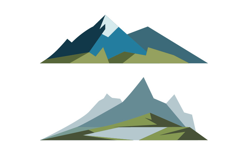 Hill Mountain icon Logo Template illustration design v.6