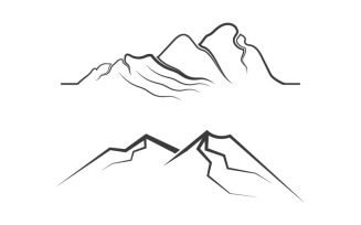 Hill Mountain icon Logo Template illustration design v.8