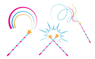 Magic Sticks circus Vector illustration Icon Logo Template design v.5