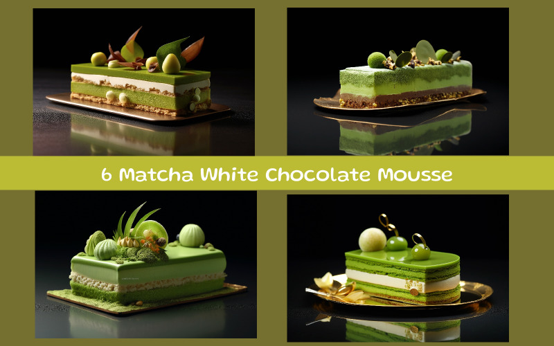 Matcha White Chocolate Mousse Cake Background