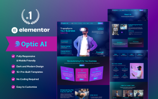 OpticAI – AI Marketing Agency WordPress Elementor Template