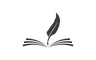 Pen feather writer logo illustration design template v.2