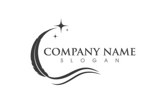 Pen feather writer logo illustration design template v.3