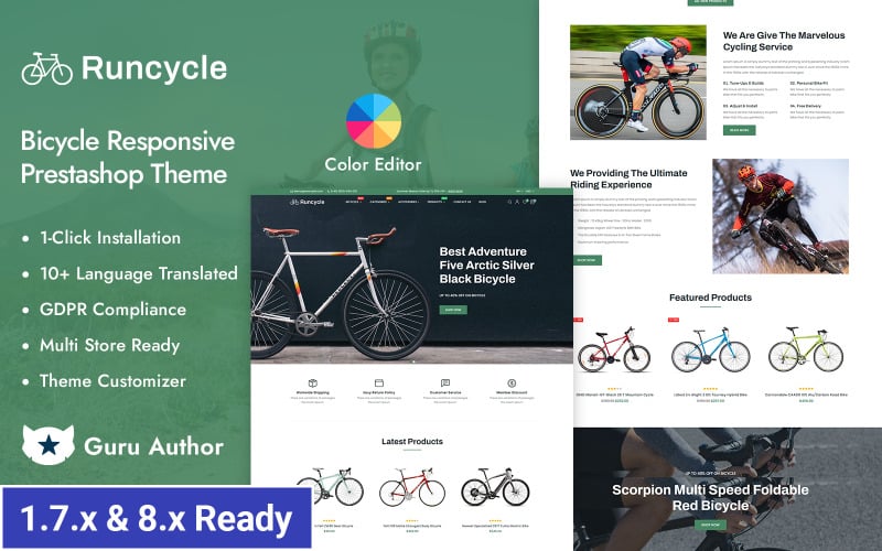 Runcycle - Bike Shop & Bicycle Accessories Store PrestaShop Responsive Theme PrestaShop Theme