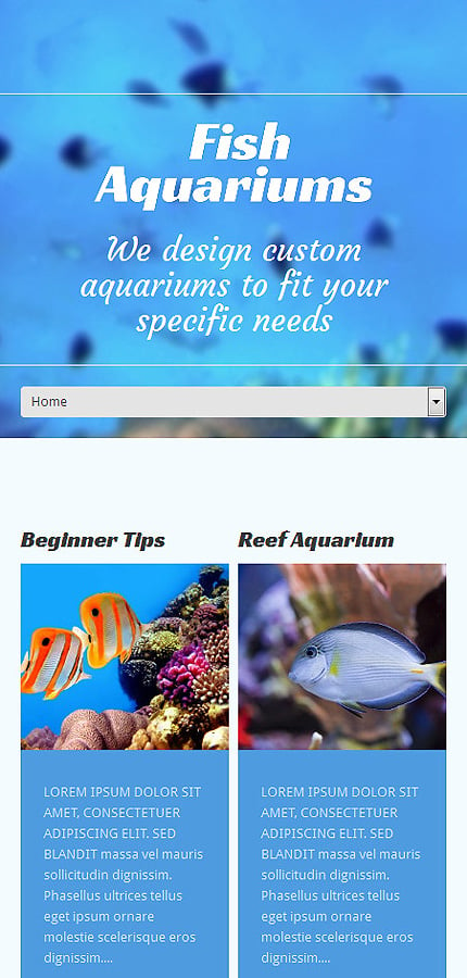 Kit Graphique #50525 Aquarium Aqua Wordpress 3.x - Smartphone Layout 1 