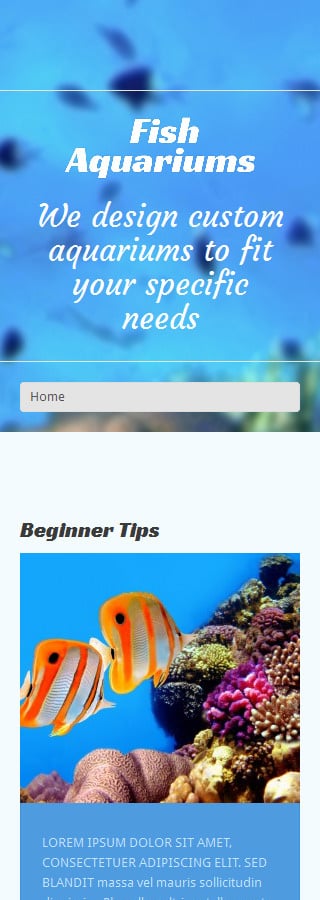Kit Graphique #50525 Aquarium Aqua Wordpress 3.x - Smartphone Layout 2