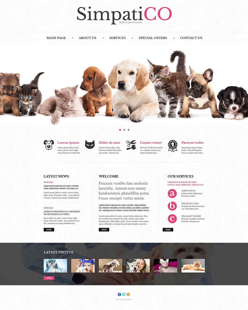 Animals & Pets Responsive Website Template New Screenshots BIG