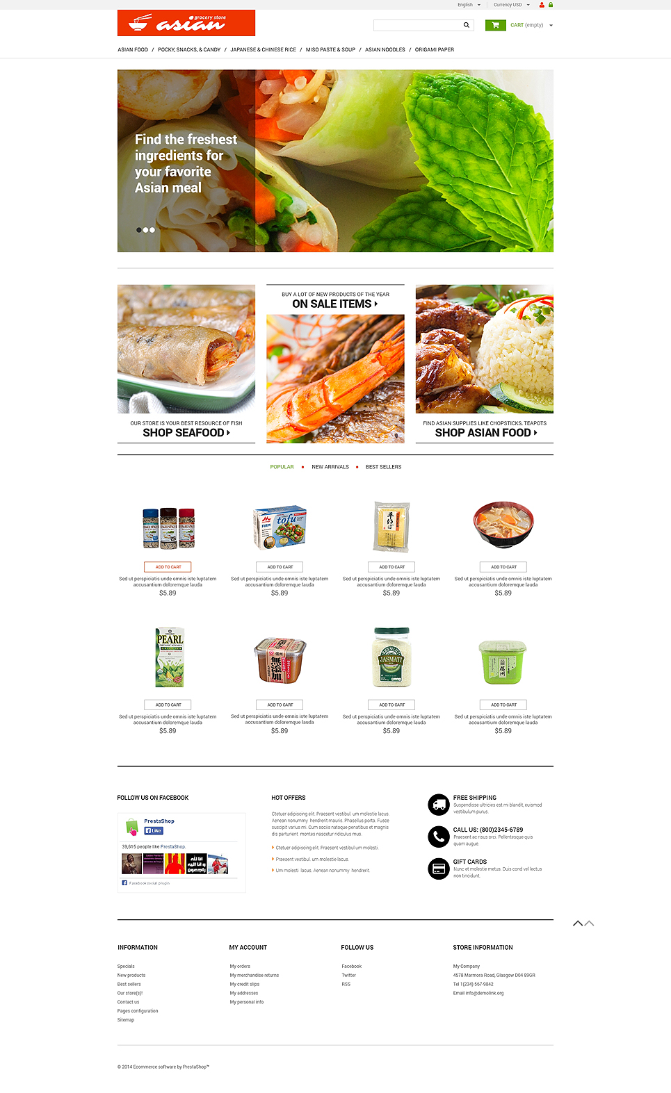 Asian Grocery PrestaShop Theme New Screenshots BIG