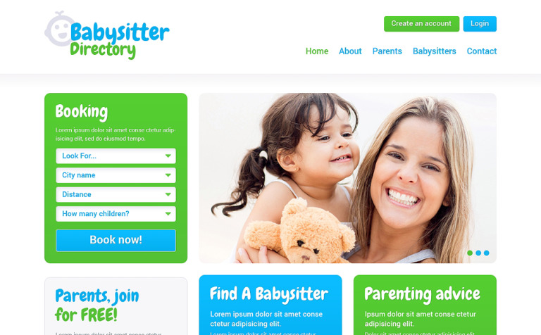 Babysitter Responsive Website Theme Big Screenshot Babysitter Responsive Website Template New Screenshots BIG
