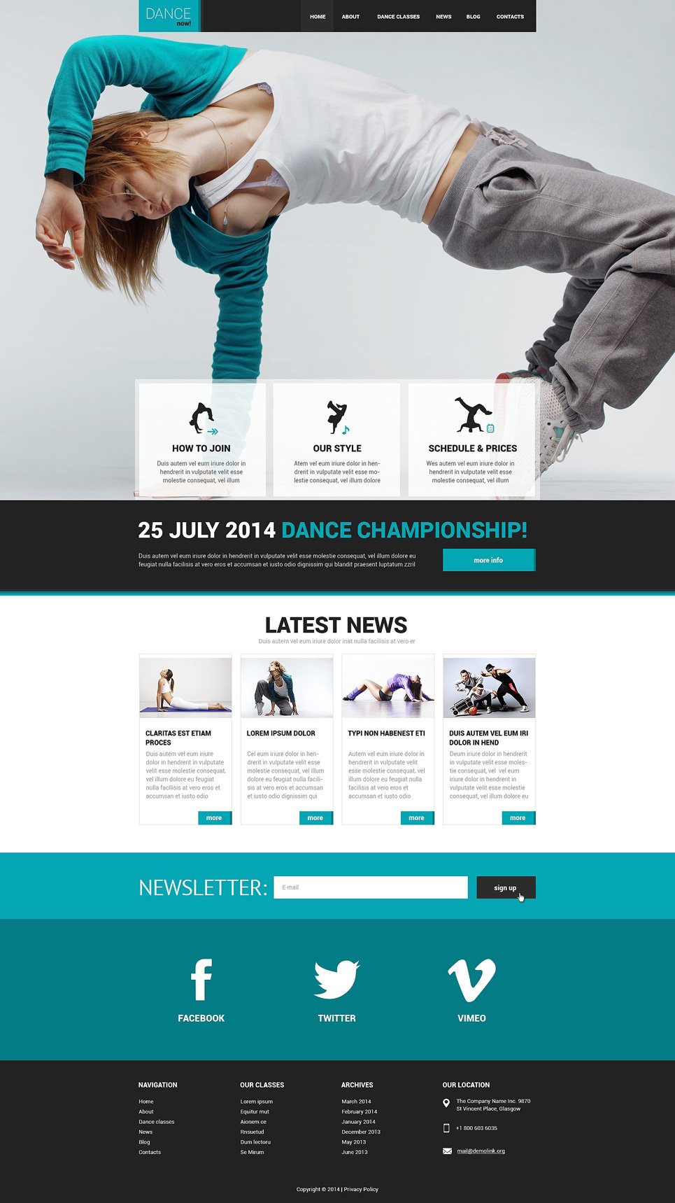Dance Studio Responsive Website Template New Screenshots BIG