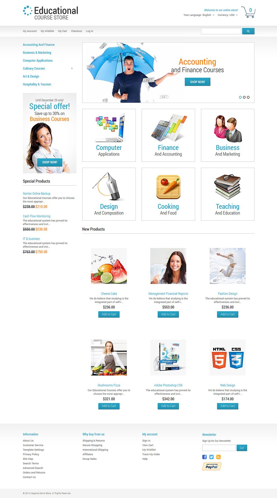 Education Responsive Magento Theme New Screenshots BIG