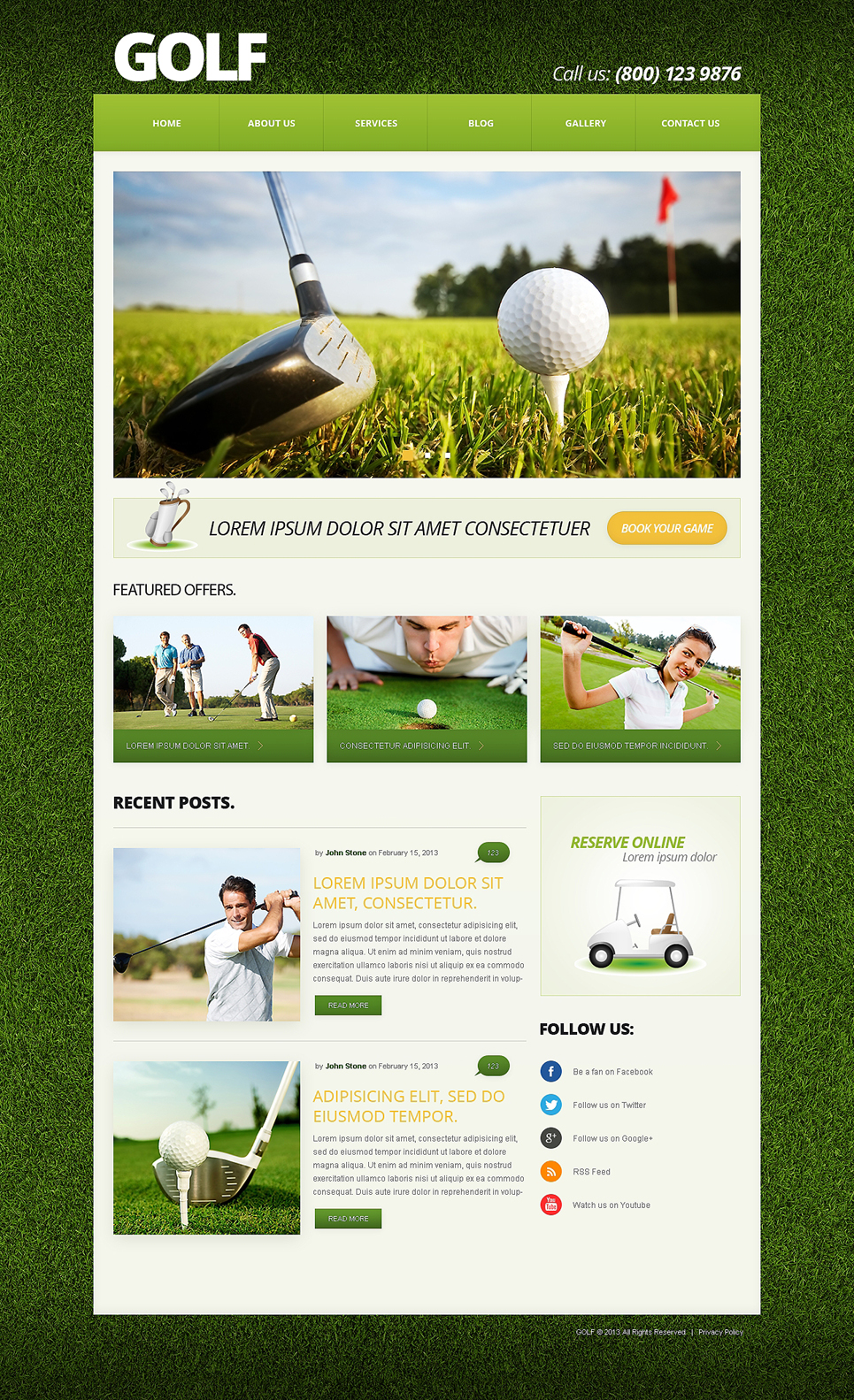 Golf Responsive Joomla Template New Screenshots BIG